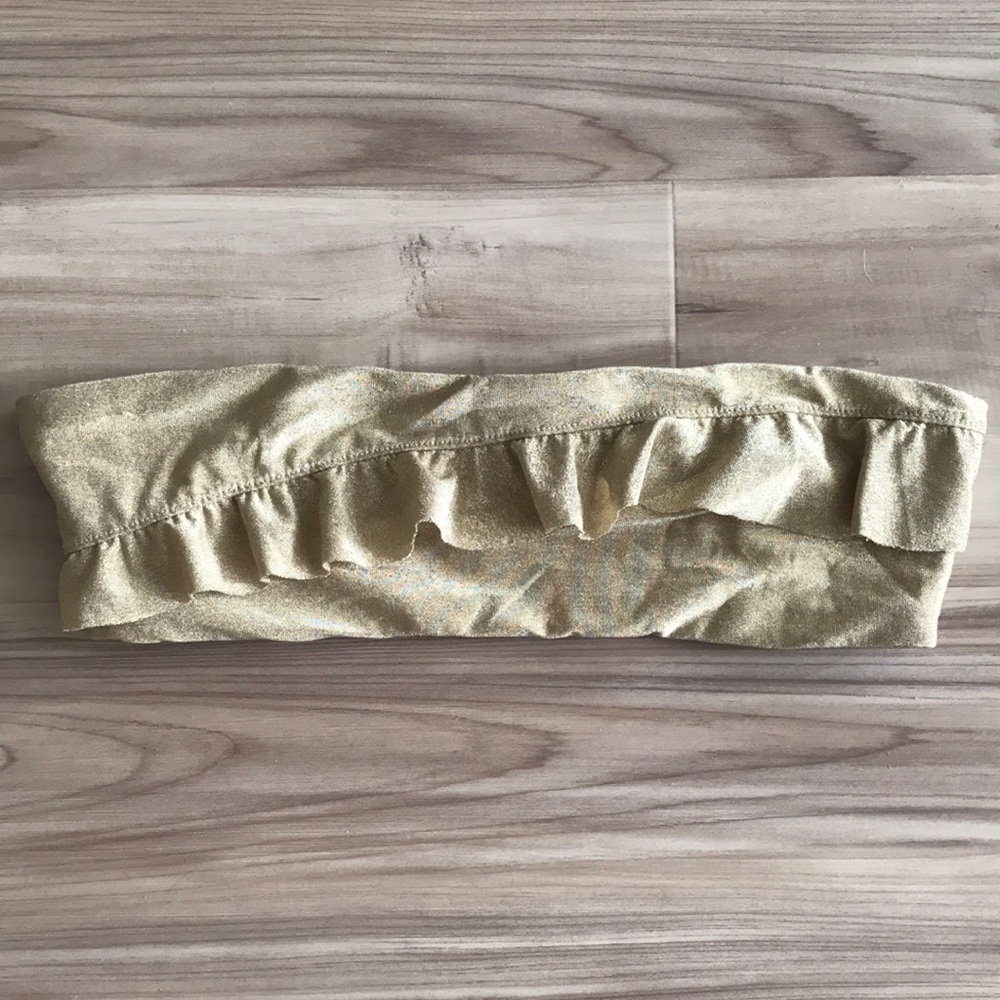 Gold shimmer bandeau top